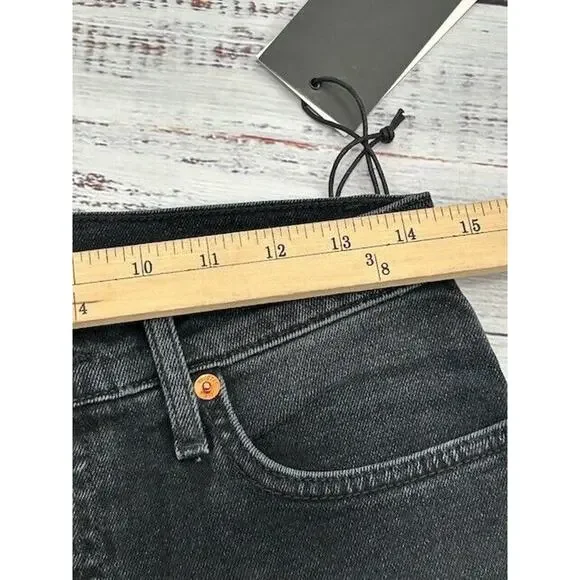 RE/DONE Womens 70s Stove Pipe Straight Leg Jeans Raw Hem Denim Black Size 29 NWT Straight Leg